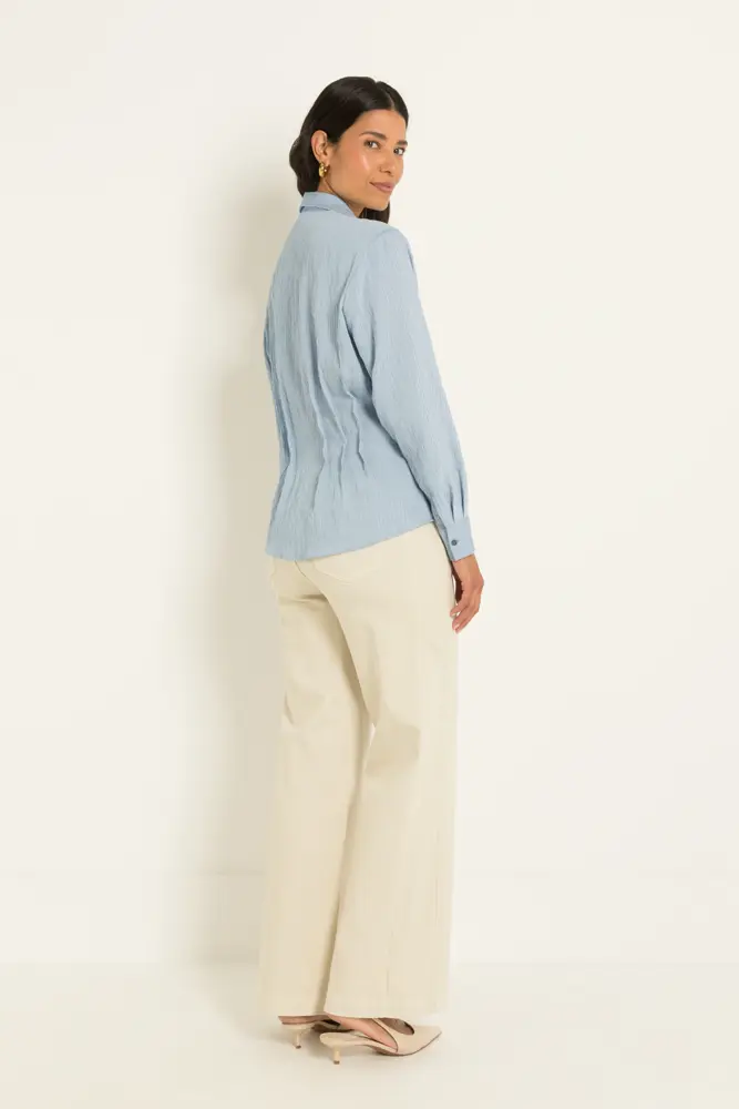Gestreepte blouse met ingestikte taille