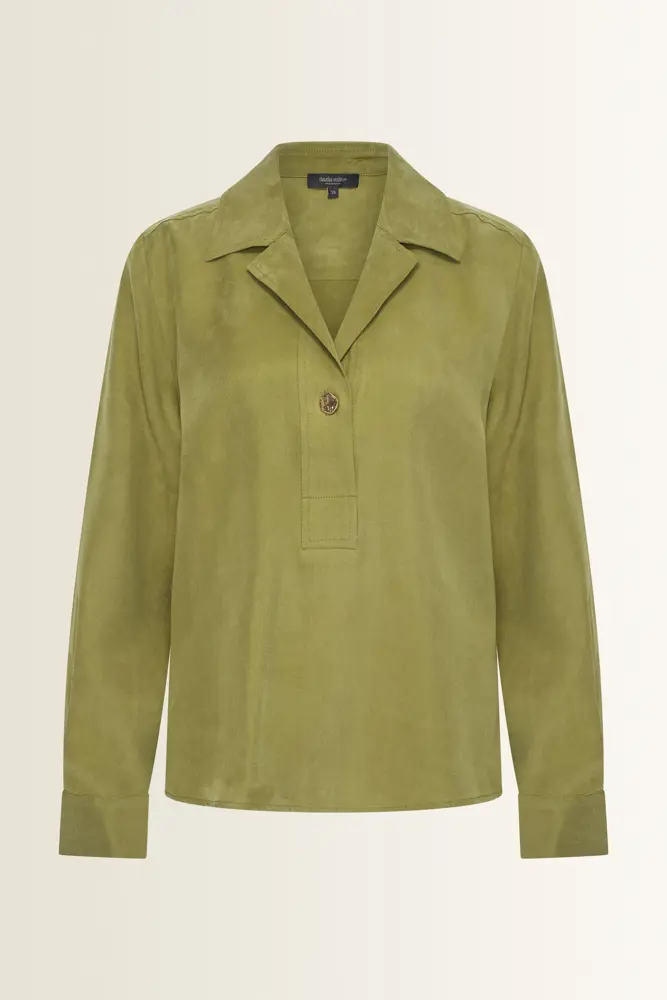 Blouse van glanzend lyocell