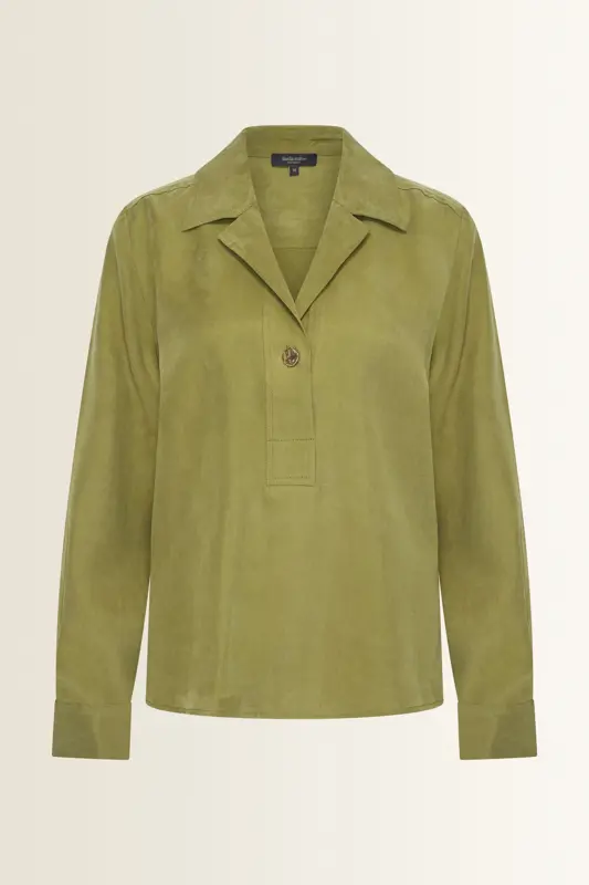 Blouse van glanzend lyocell