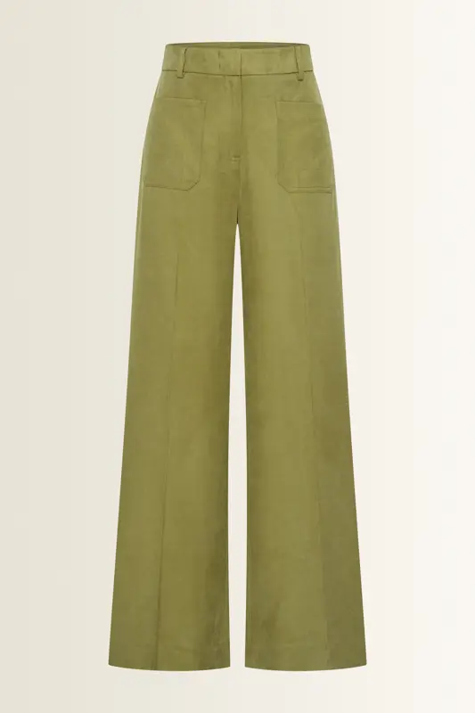 Wide leg broek met matte twillstructuur