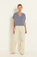 Rechte jeans met subtiel paneeleffect