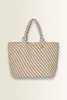 Shopper met tweekleurige vlechtstructuur