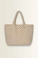 Shopper met tweekleurige vlechtstructuur