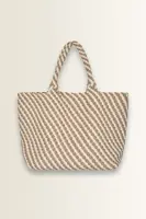 Shopper met tweekleurige vlechtstructuur