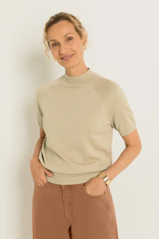 Trui met korte col en lurex-effect