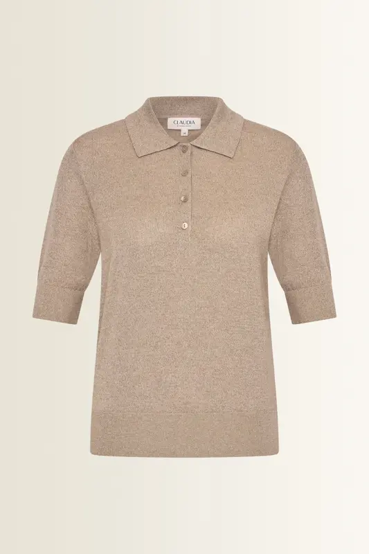 Gebreide polo met metallic garen