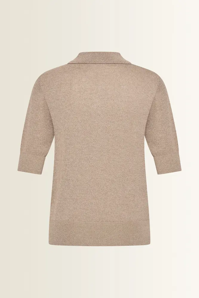 Gebreide polo met metallic garen