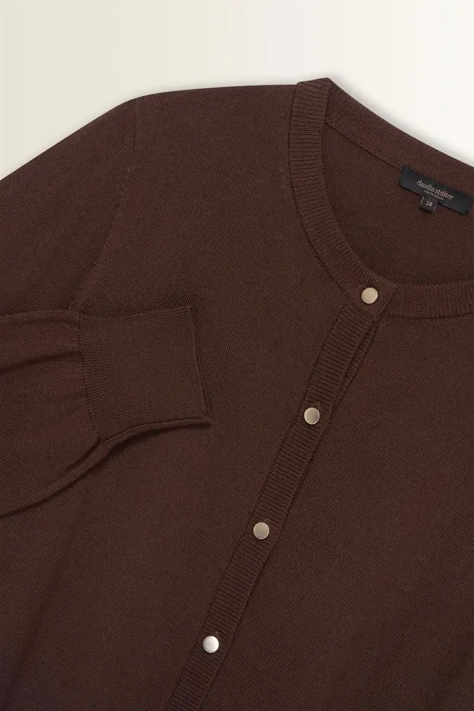 Merinowollen vest met ronde hals
