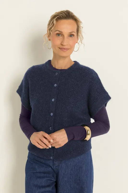 Mouwloos vest in alpacamix