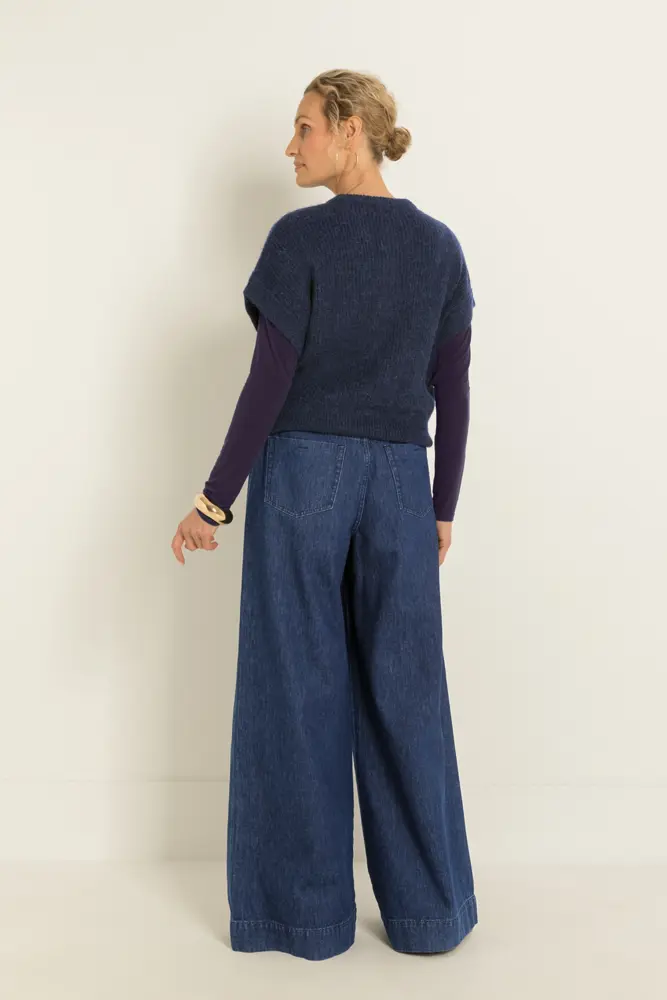 Mouwloos vest in alpacamix