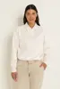 Sweattop met polokraag en sierknoop
