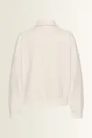 Sweattop met polokraag en sierknoop