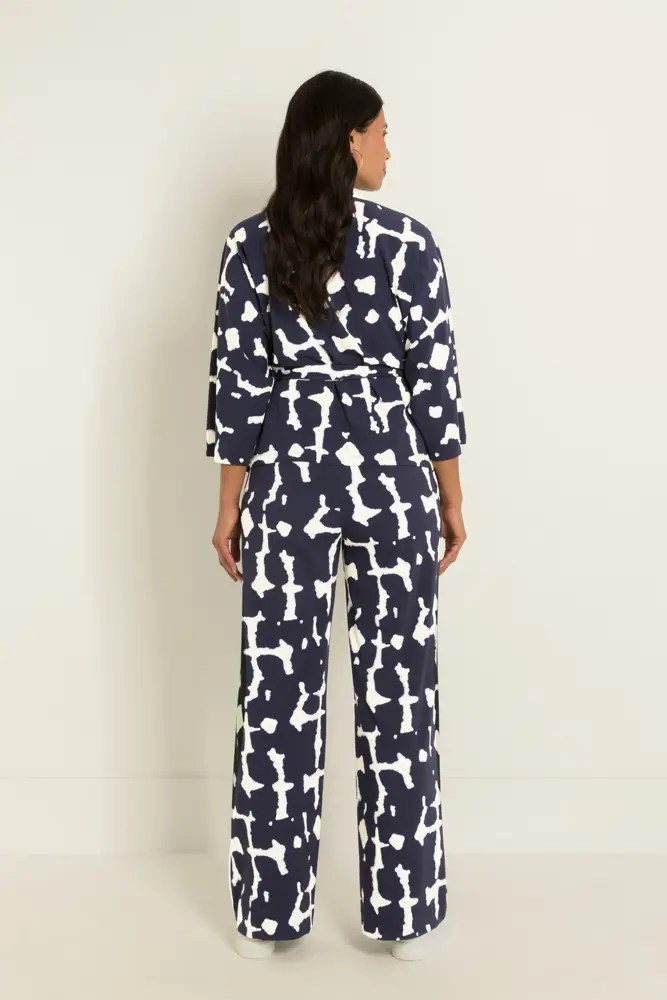 Travel top in kimonomodel met print