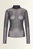 Transparante mesh top met col