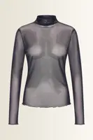 Transparante mesh top met col