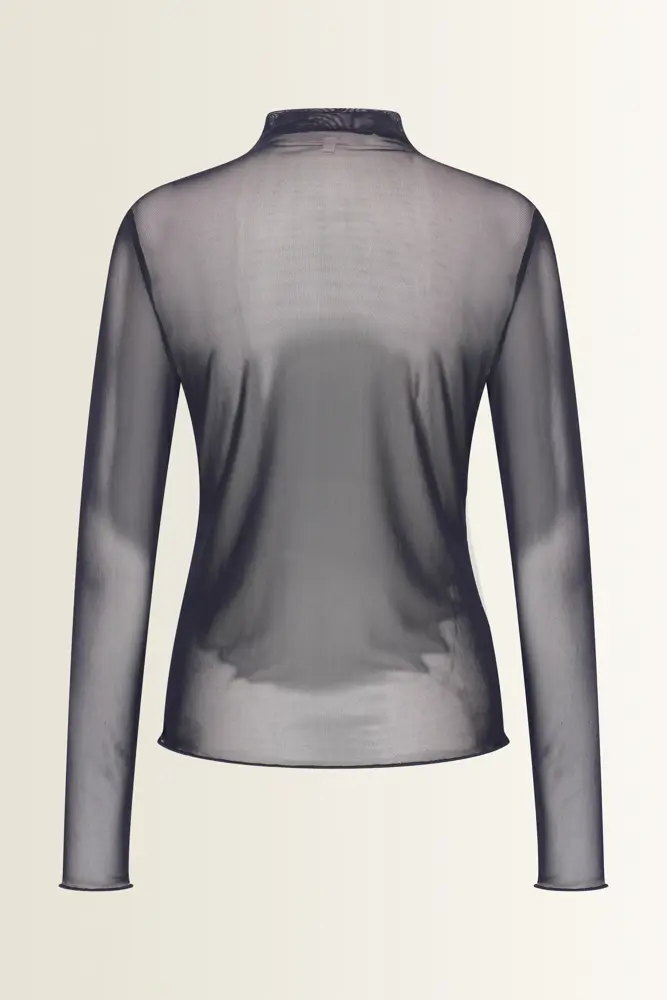 Transparante mesh top met col