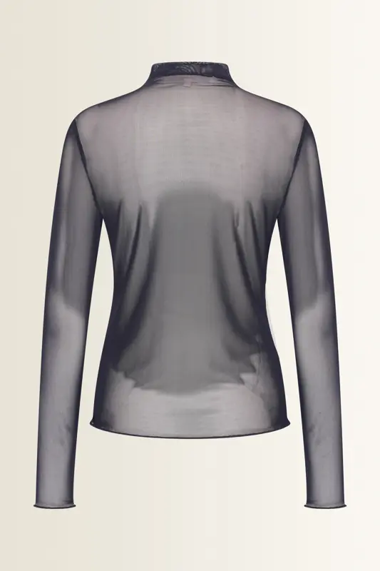 Transparante mesh top met col