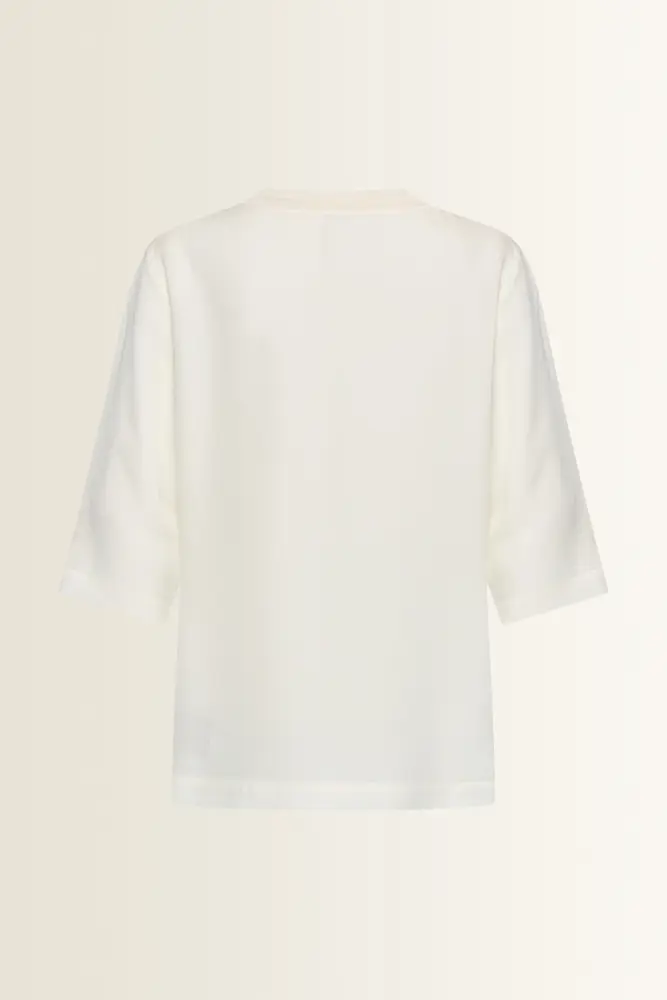 Satijnachtige blouse met driekwartmouwen