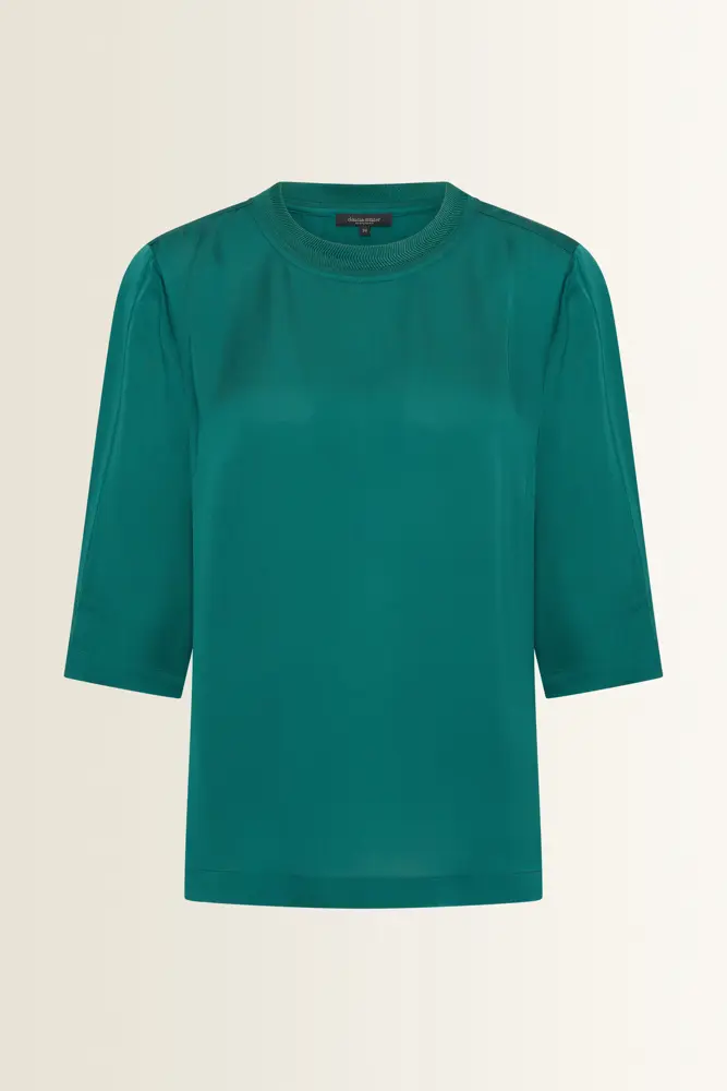 Satijnachtige blouse met driekwartmouwen