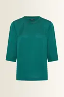 Satijnachtige blouse met driekwartmouwen