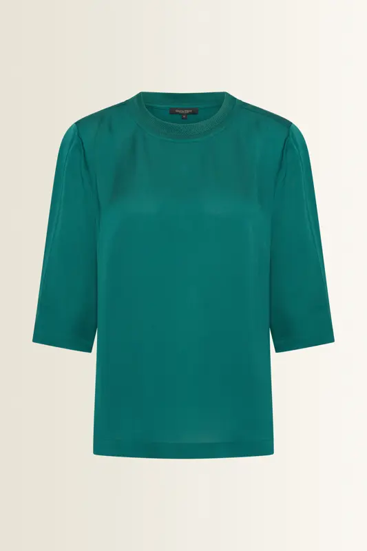 Satijnachtige blouse met driekwartmouwen