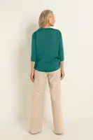 Satijnachtige blouse met driekwartmouwen