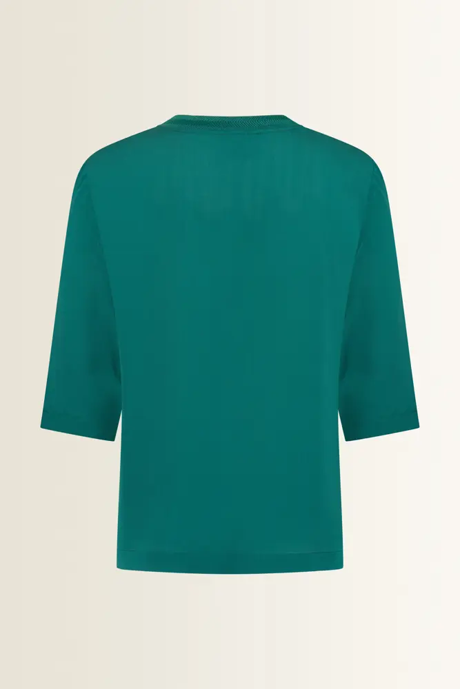 Satijnachtige blouse met driekwartmouwen