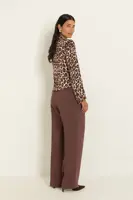 Luipaardprint blouse met puntige overhemdkraag