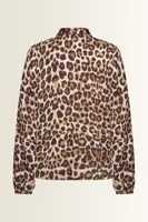 Luipaardprint blouse met puntige overhemdkraag