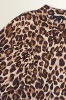 Luipaardprint blouse met puntige overhemdkraag