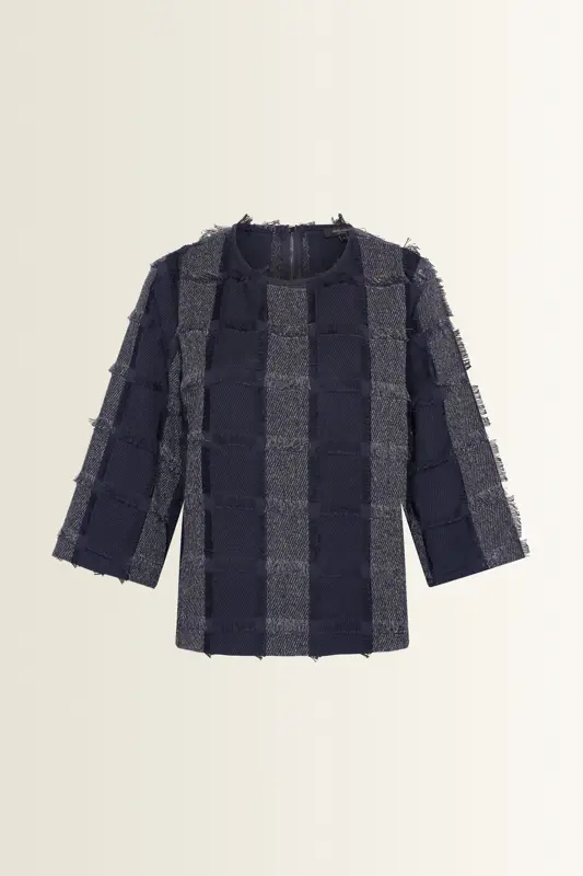 Boxy top met ruitstructuur