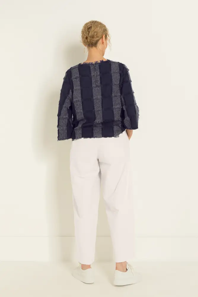 Boxy top met ruitstructuur