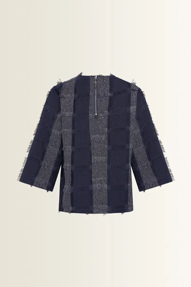 Boxy top met ruitstructuur