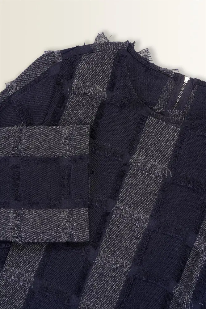Boxy top met ruitstructuur