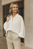 Oversized blouse met volumemouwen