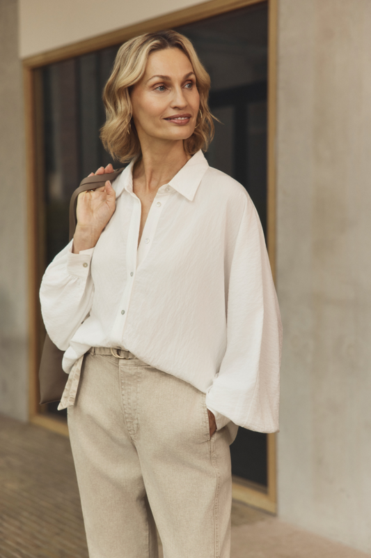 Oversized blouse met volumemouwen