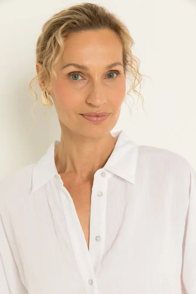 Oversized blouse met volumemouwen