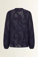 Transparante blouse met borduurstructuur