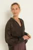 Transparante blouse met brede kraag