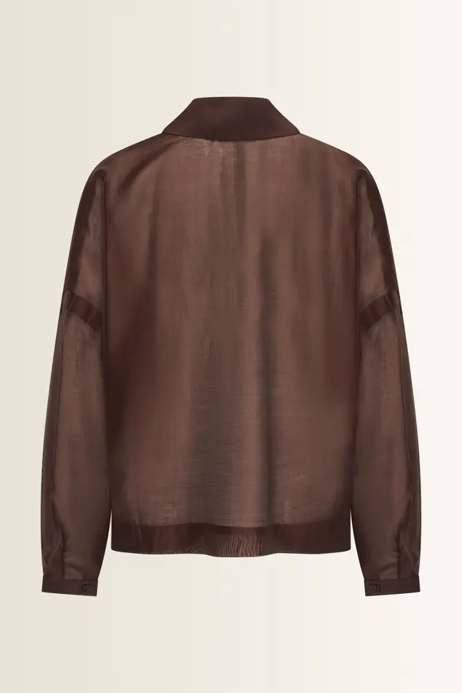 Transparante blouse met brede kraag