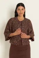 Kort jacquard jasje in tweed-look