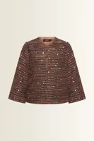 Kort jacquard jasje in tweed-look