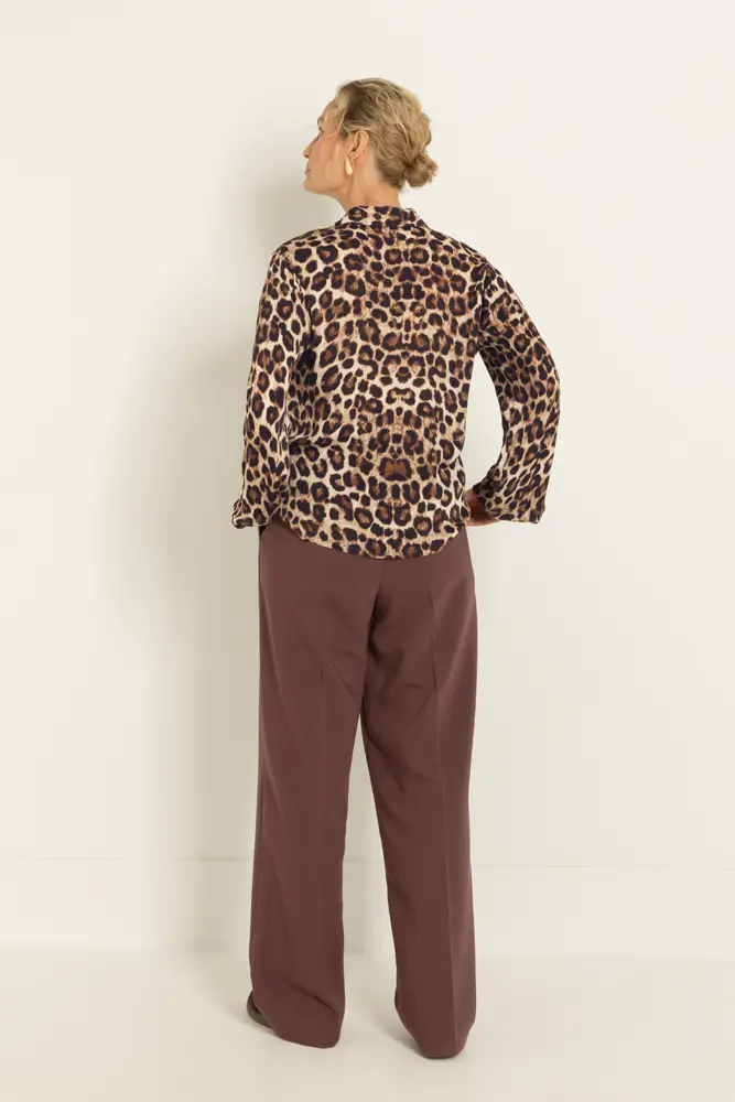 Stretchpantalon met blinde voorsluiting