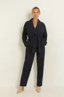 Gestreepte wide-leg broek met elastische taille