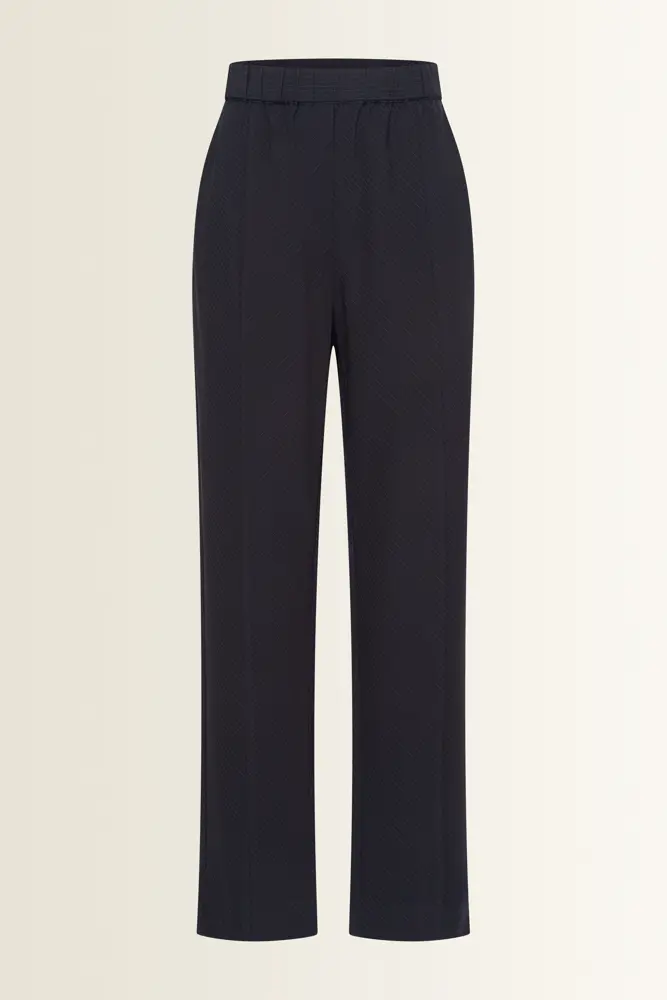 Gestreepte wide-leg broek met elastische taille