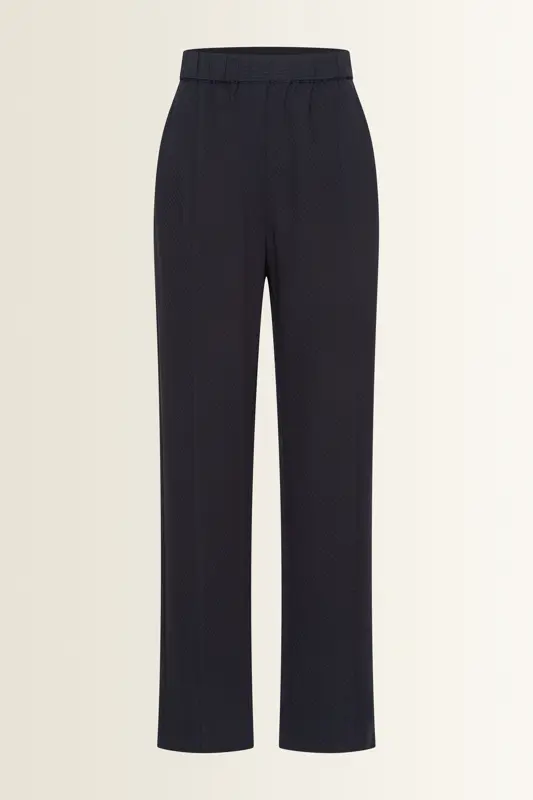 Gestreepte wide-leg broek met elastische taille