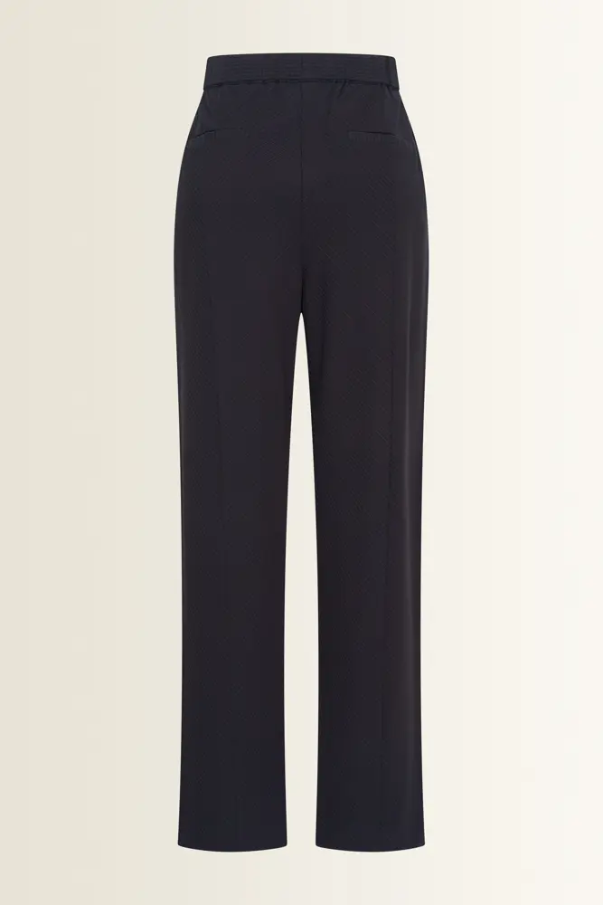 Gestreepte wide-leg broek met elastische taille