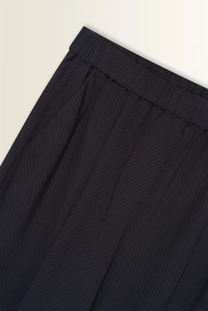 Gestreepte wide-leg broek met elastische taille