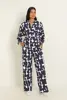 Travel wide-leg broek met print