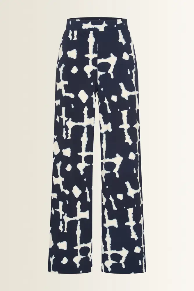 Travel wide-leg broek met print